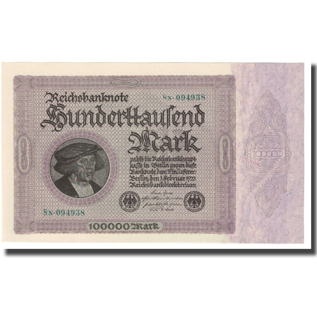 Banknote, Germany, 100,000 Mark, 1923, 1923-02-01, KM:83a, UNC(65-70)