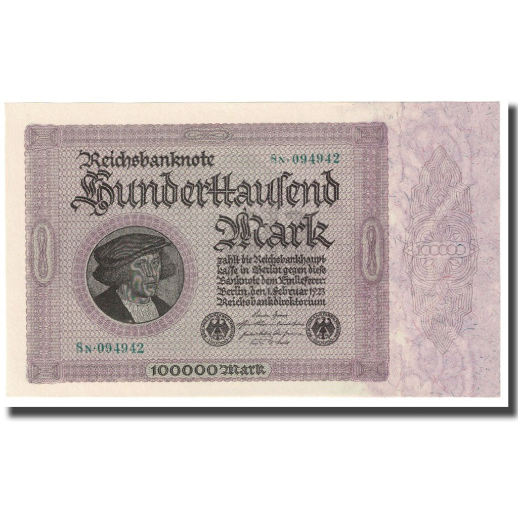 Billet, Allemagne, 100,000 Mark, 1923, 1923-02-01, KM:83a, NEUF