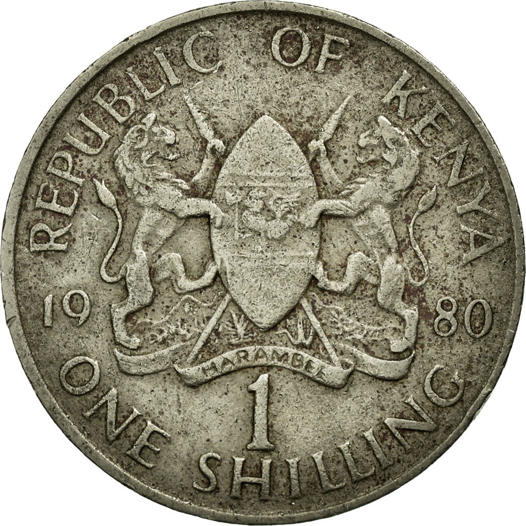 Coin, Kenya, Shilling, 1980, British Royal Mint, EF(40-45), Copper-nickel, KM:20