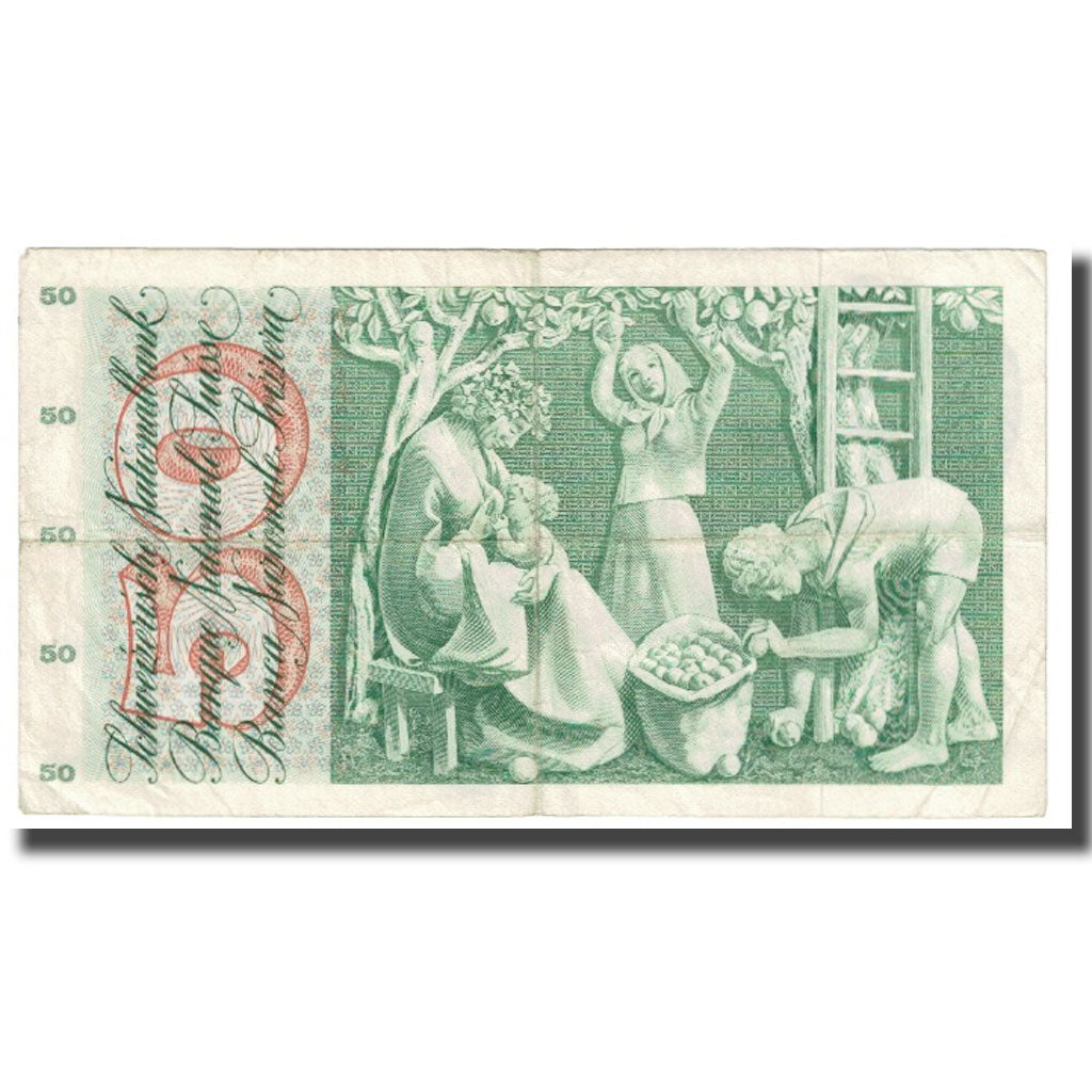 Nota, Suíça, 50 Franken, 1973, 1973-03-07, KM:48m, VF(30-35)