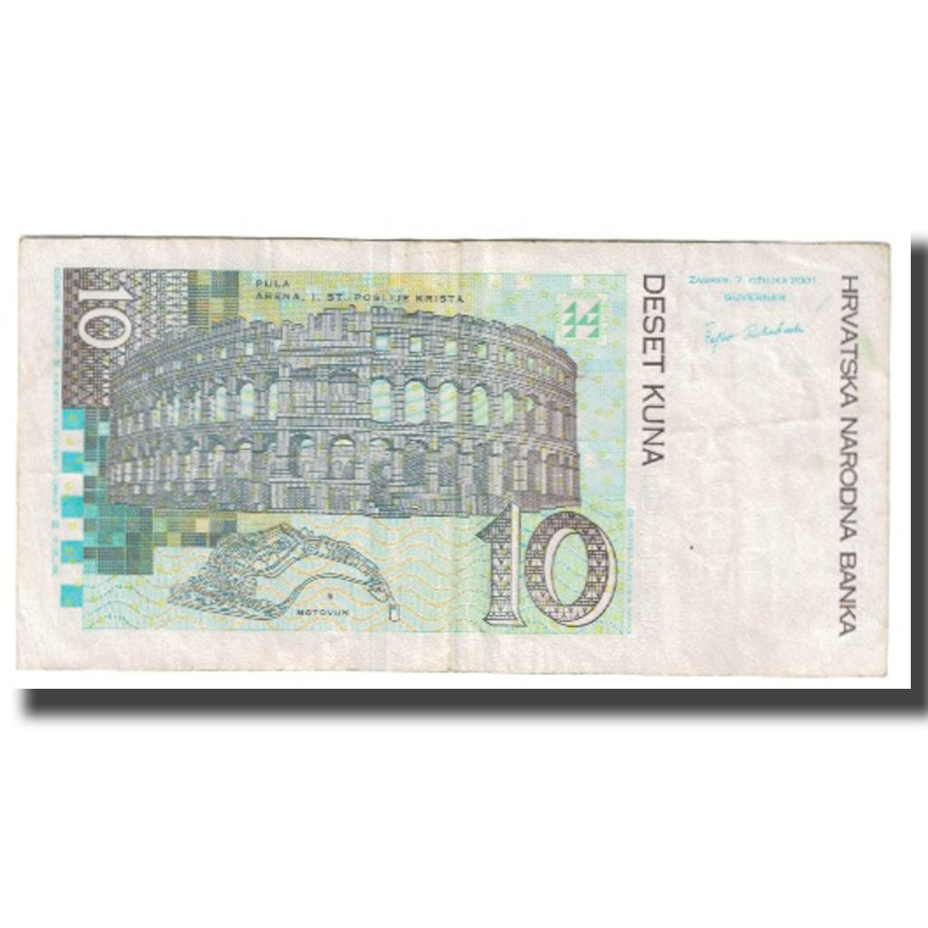 Banconote, Croazia, 10 Kuna, 2001, 2001-03-07, KM:38, BB