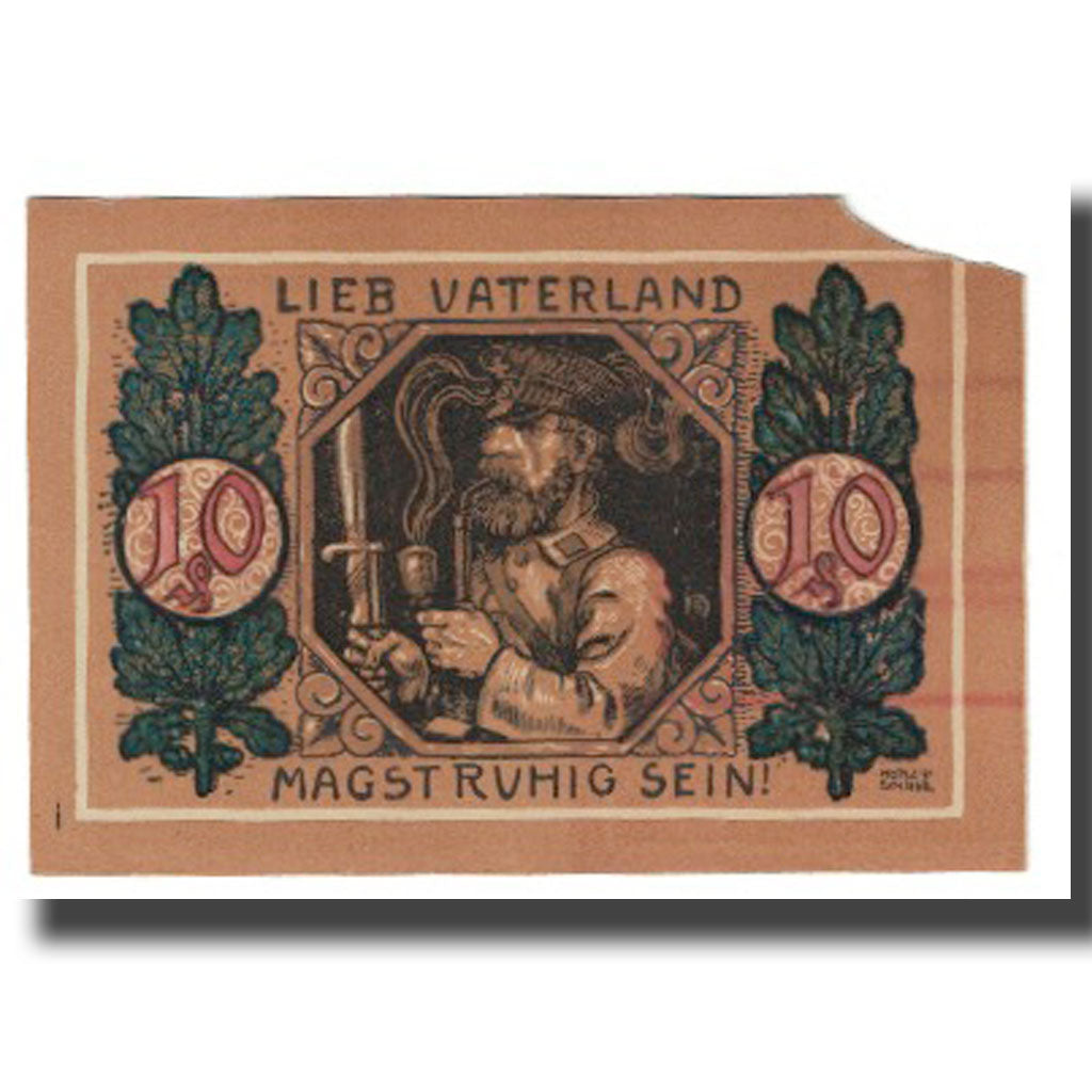 Banknote, Germany, Lindenberg, 10 Pfennig, personnage, 1919, 1919-01-01