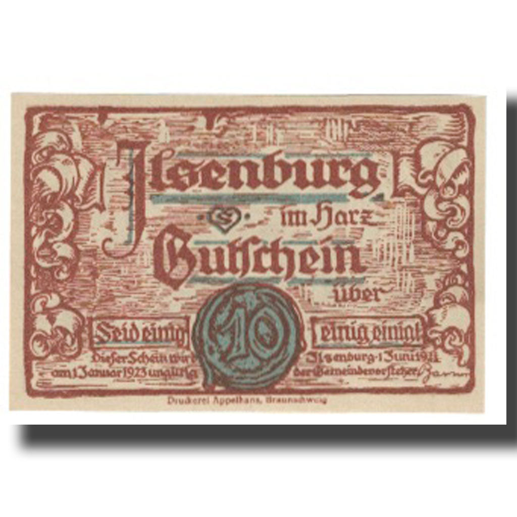 Banknote, Germany, Ilsenburg, 10 Pfennig, Ville, 1923, 1923-01-01, UNC(65-70)