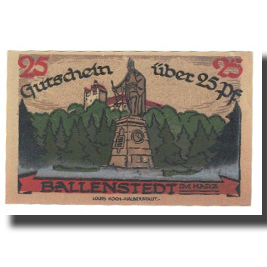 Banknote, Germany, Ballenstedt, 25 Pfennig, Ville, 1921, 1921-03-22, UNC(63)