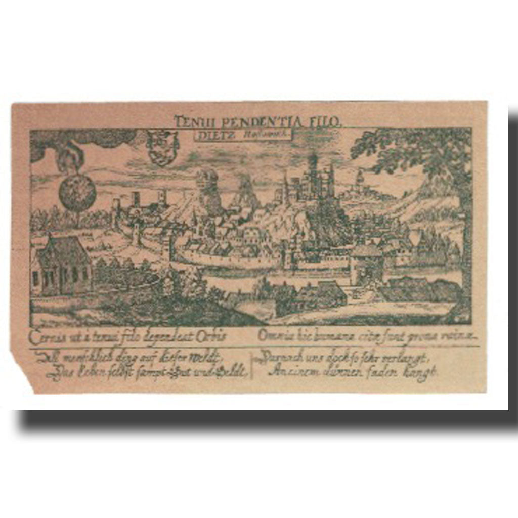 Banknote, Germany, Diez Stadt, 10 Pfennig, paysage, EF(40-45)