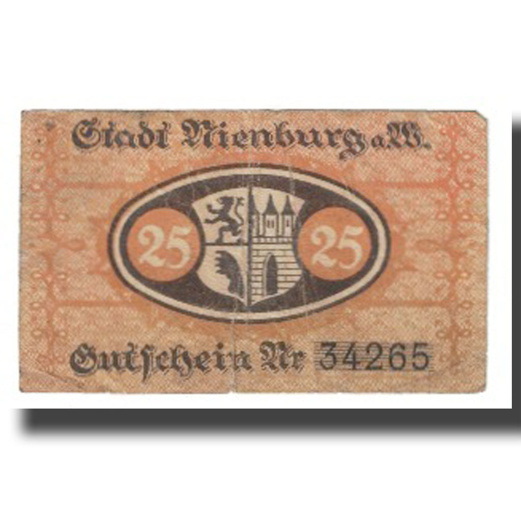 Geldschein, Deutschland, Nienburg, 25 Pfennig, Blason, SS, Mehl:N46.3a