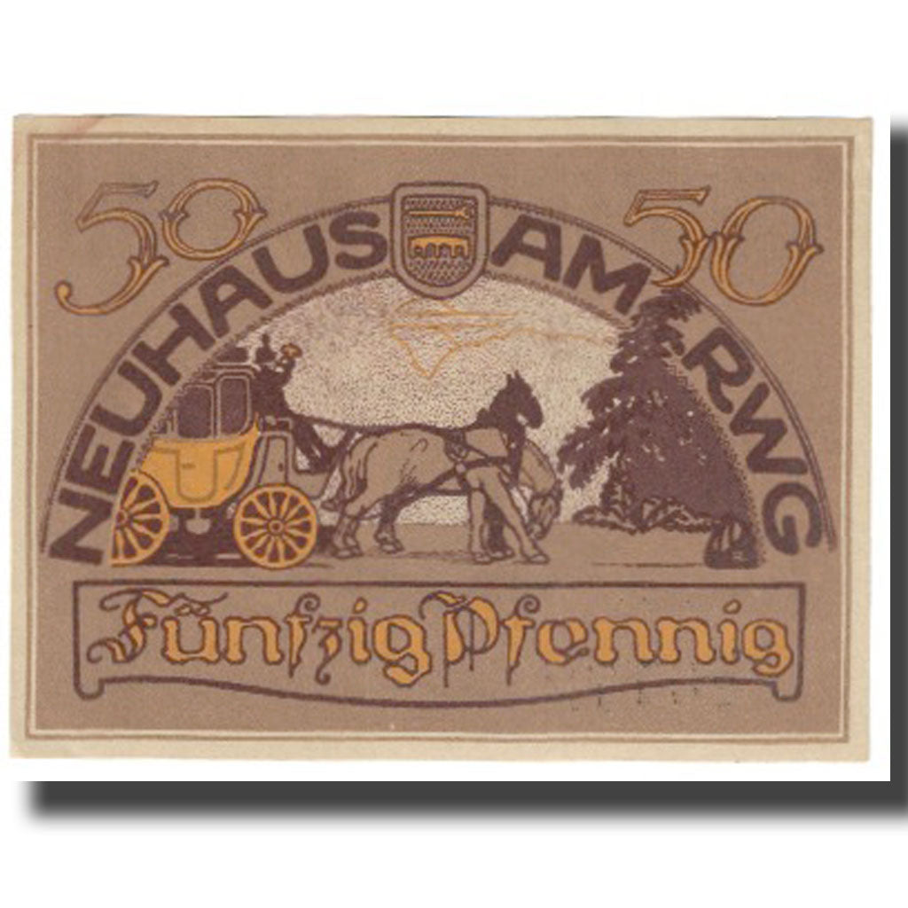 Banknote, Germany, Neuhaus am Rennweg Gemeinde, 50 Pfennig, pont, 1921