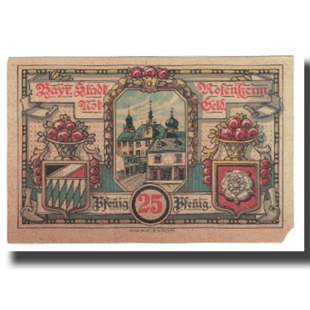 Banknote, Germany, Rosenheim, 25 Pfennig, Ville, 1921, 1921-02-16, EF(40-45)
