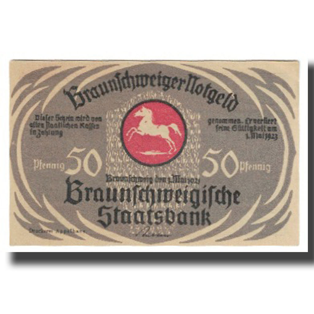 Banknote, Germany, Braunschweig, 50 Pfennig, chevaux, 1923, 1923-05-01, UNC(63)