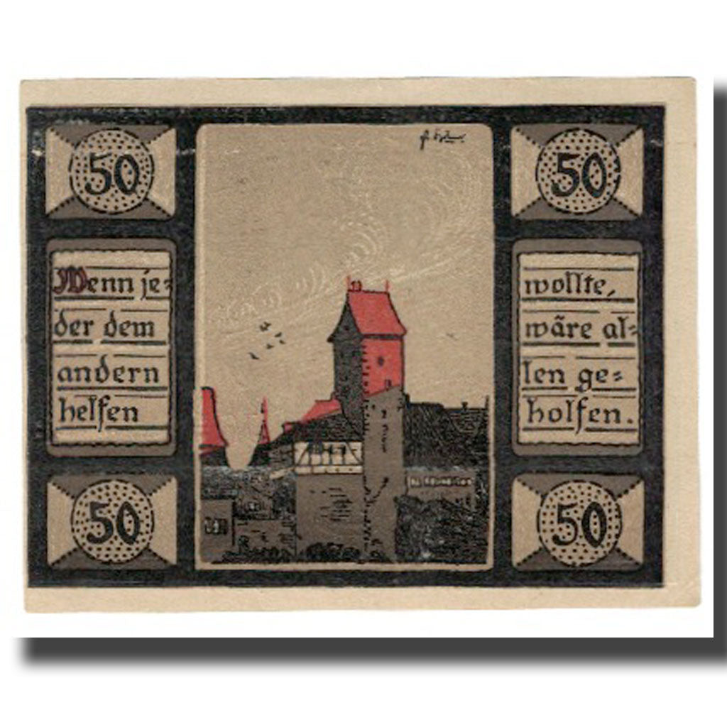Banknote, Germany, Mainbernheim Stadt, 50 Pfennig, tour, 1920, UNC(65-70)