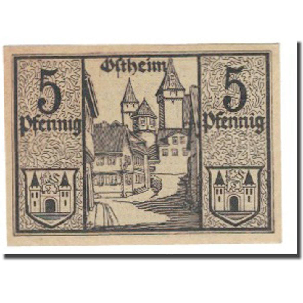 Banknote, Germany, Ostheim v.d.Rhön, Vorschuss- u. Sparverein, 5 Pfennig