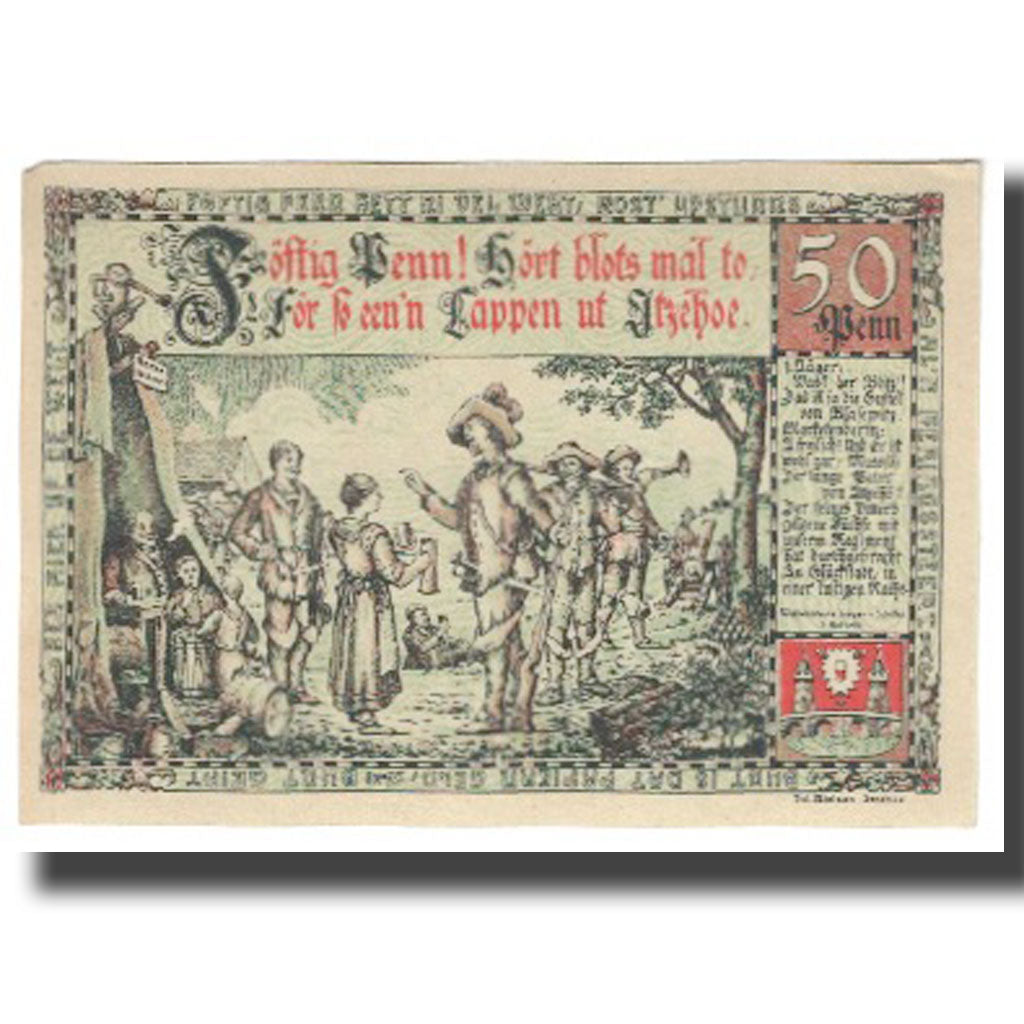 Banknote, Germany, Itzehoe Stadt, 50 Pfennig, personnage, 1920, 1920-08-02