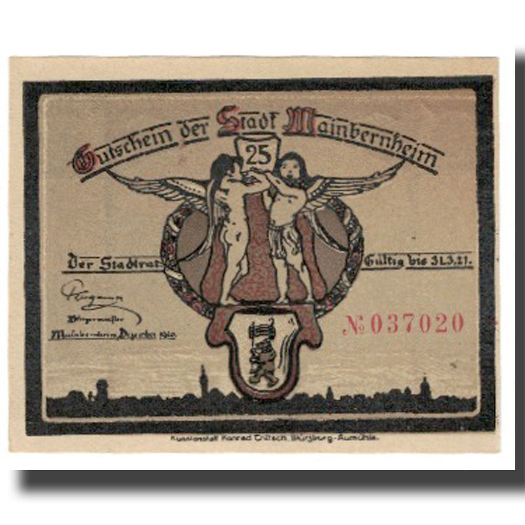 Banknote, Germany, Mainbernheim Stadt, 25 Pfennig, personnage, UNC(65-70)
