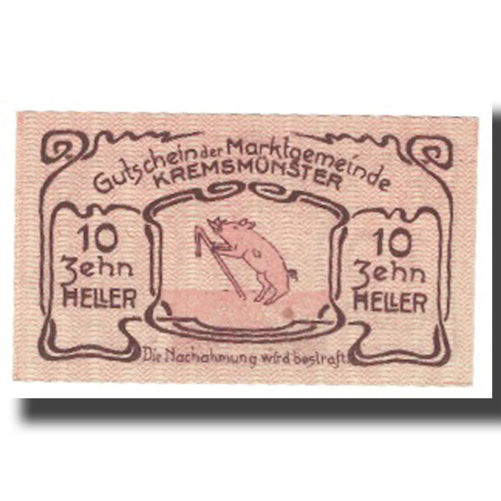 Banknote, Austria, Kremsmunster, 10 Heller, tour, 1920, 1920-12-31, UNC(65-70)