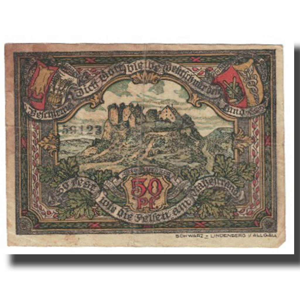 Banknote, Germany, Mainz, 50 Pfennig, personnage, EF(40-45), Mehl:860.1a