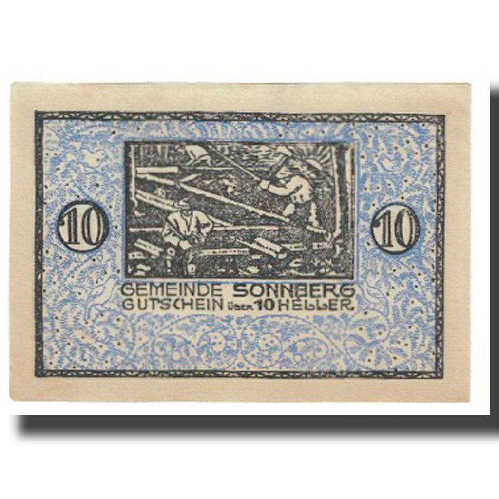 Banknote, Austria, Sonnberg Sbg. Gemeinde, 10 Heller, personnage, 1920