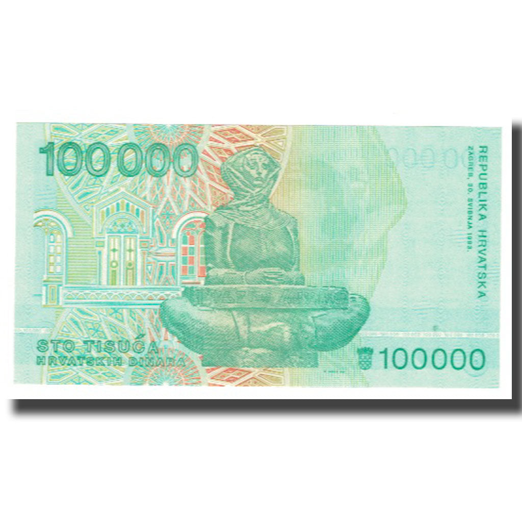 Banknote, Croatia, 100,000 Dinara, 1993, 1993-05-30, KM:27A, UNC(65-70)
