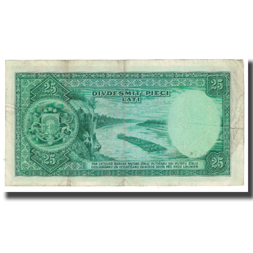Billet, Latvia, 25 Latu, 1938, KM:21a, TTB