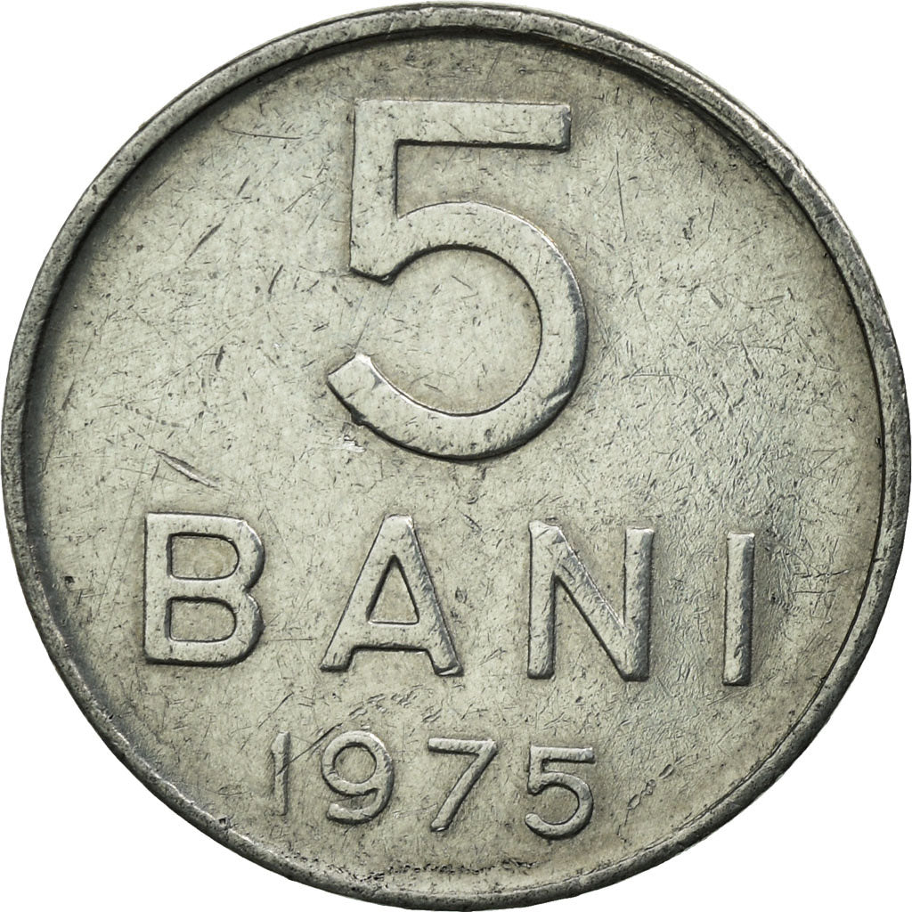 Moneta, Romania, 5 Bani, 1975, BB, Alluminio, KM:92a