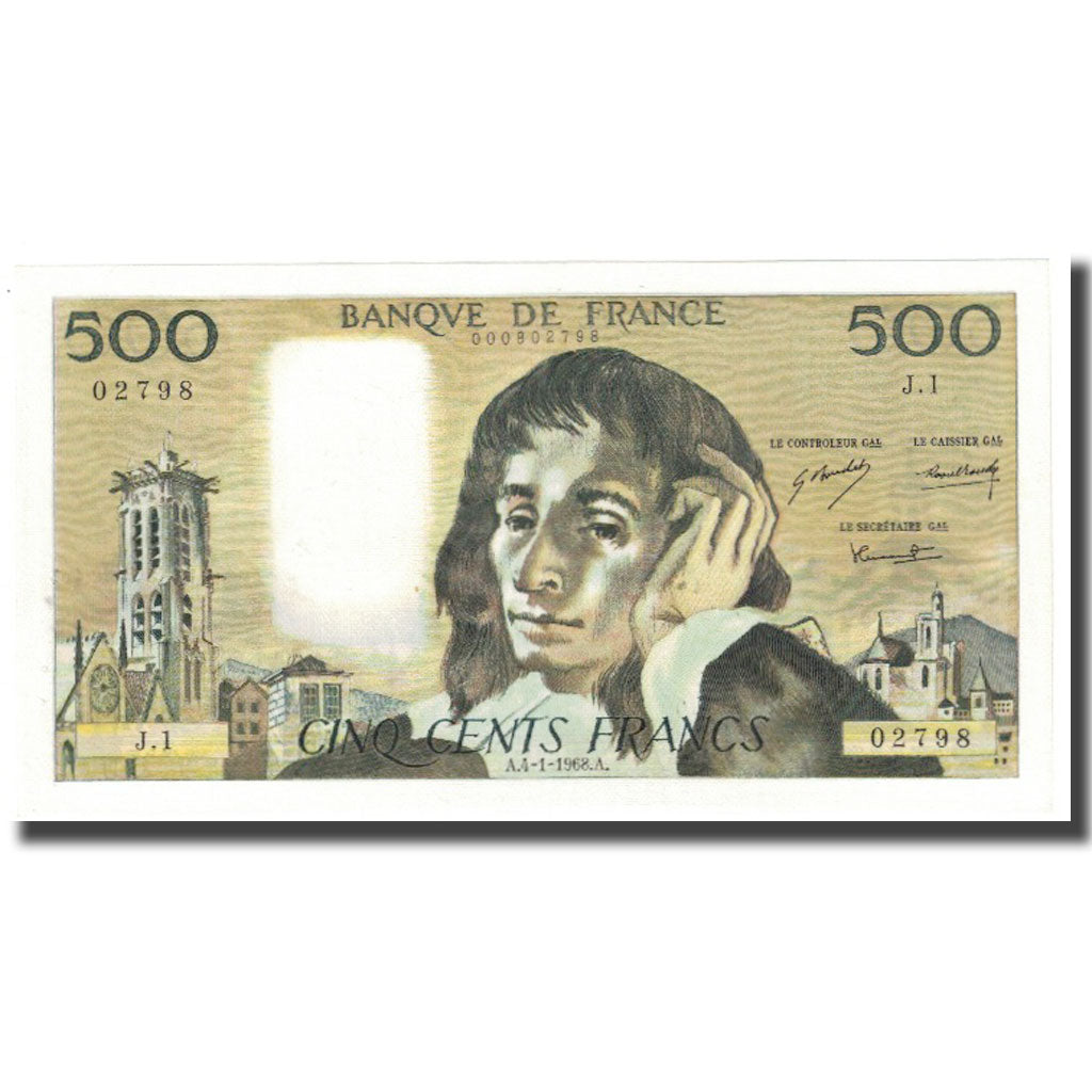 France, 500 Francs, 1968, 1968-01-04, SUP+, Fayette:71.01, KM:156a