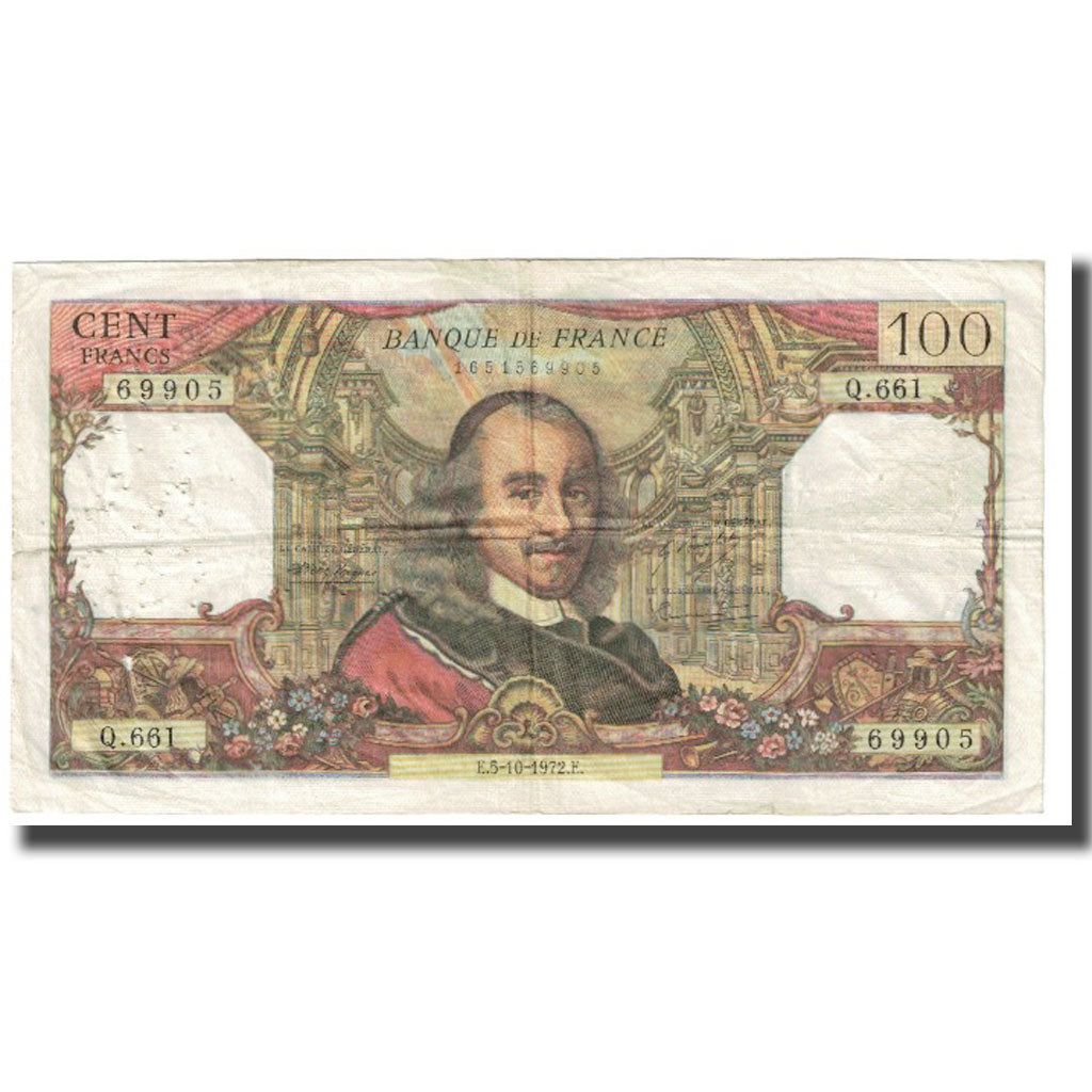 France, 100 Francs, 1972, 1972-10-05, VF(20-25), Fayette:65.40, KM:149d
