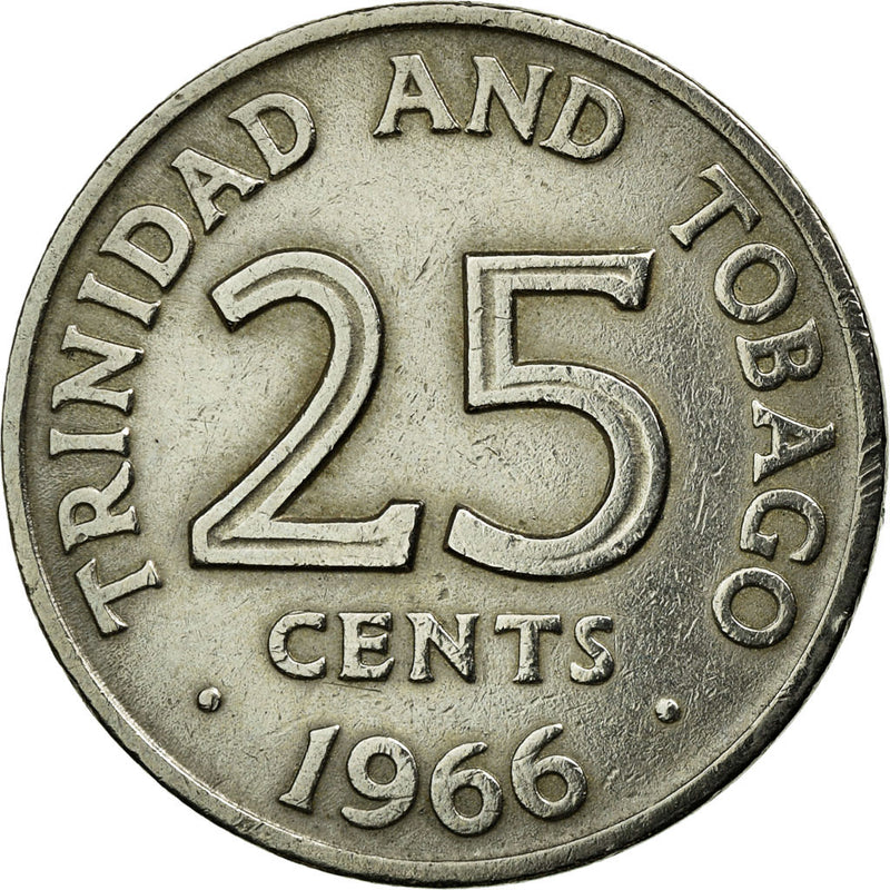 Munten TRINIDAD & TOBAGO 25 Cents 1966 Franklin Mint ZF Copper