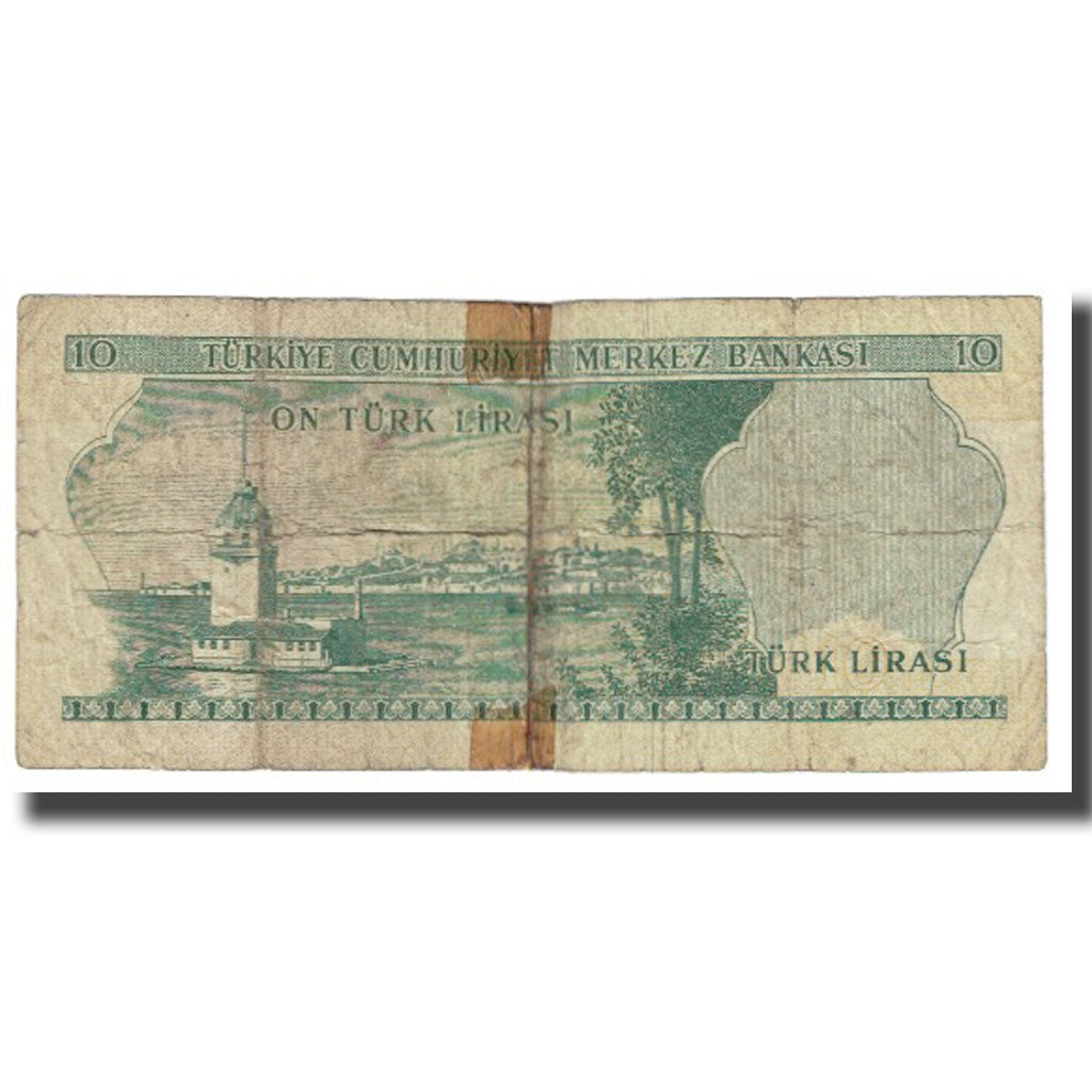 Banknote, Turkey, 10 Lira, KM:180, VG(8-10)