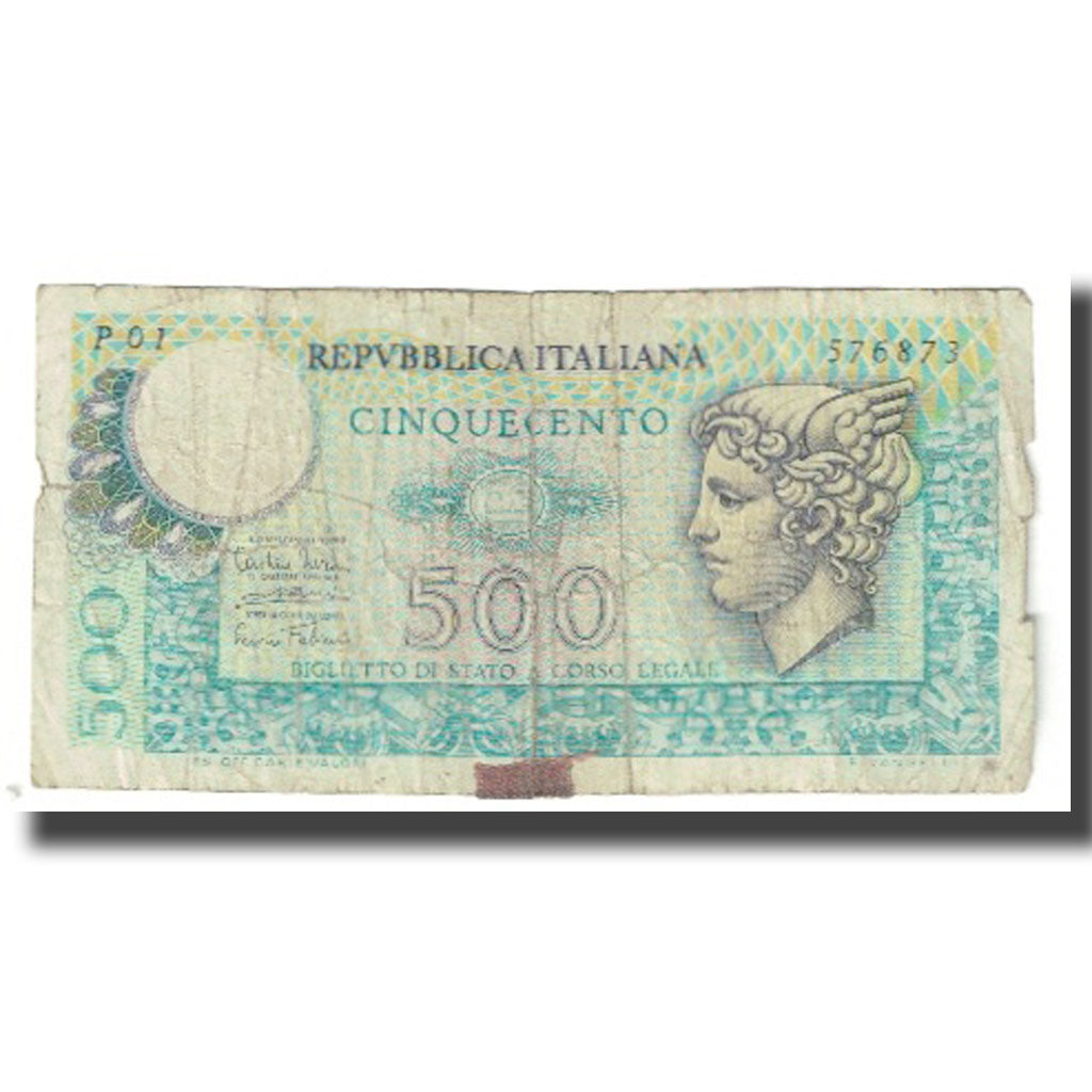 Nota, Itália, 500 Lire, KM:94, VG(8-10)