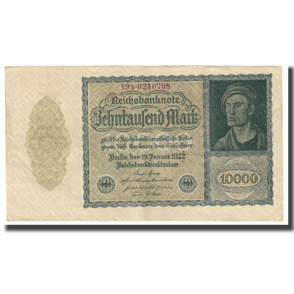 Banknote, Germany, 10,000 Mark, 1922, 1922-01-19, KM:71, EF(40-45)