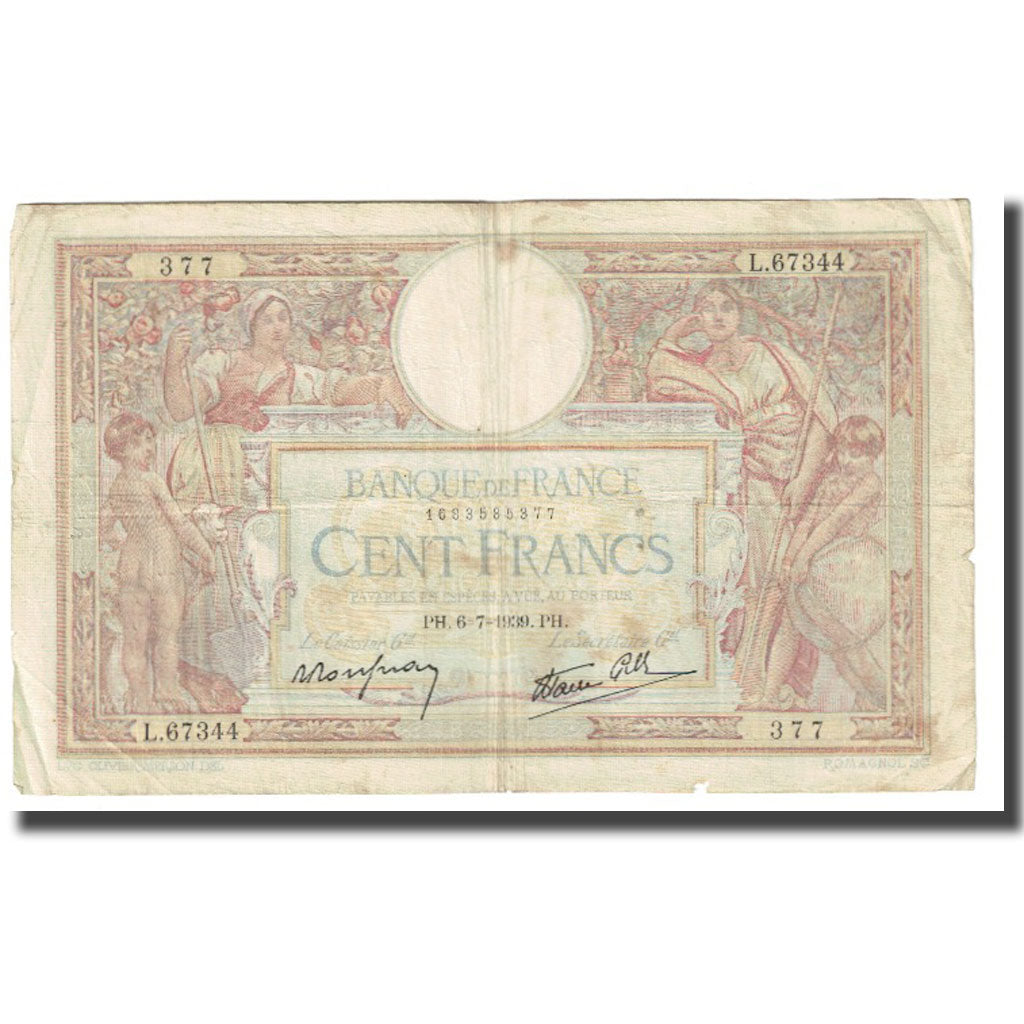 Frankreich, 100 Francs, 1939, P. Rousseau and R. Favre-Gilly, 1939-07-06, S