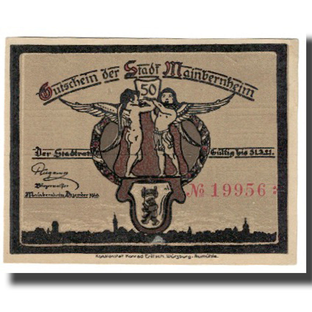 Banknote, Germany, Mainbernheim Stadt, 50 Pfennig, personnage, 1920, UNC(65-70)