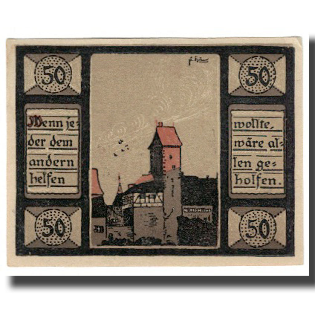 Banknote, Germany, Mainbernheim Stadt, 50 Pfennig, personnage, 1920, UNC(65-70)