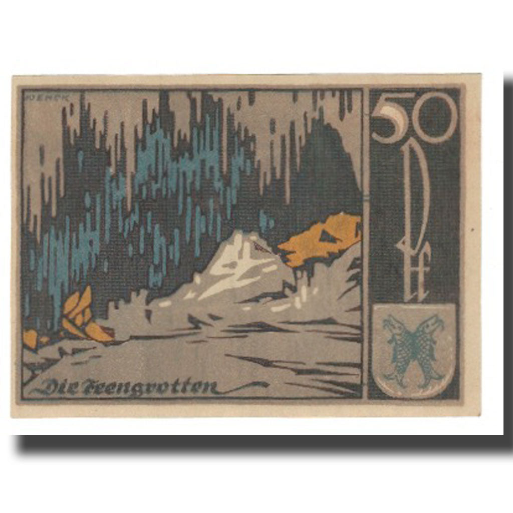 Banknote, Germany, SAAFELD, 50 Pfennig, graphique, 1921, 1921-04-15, UNC(65-70)