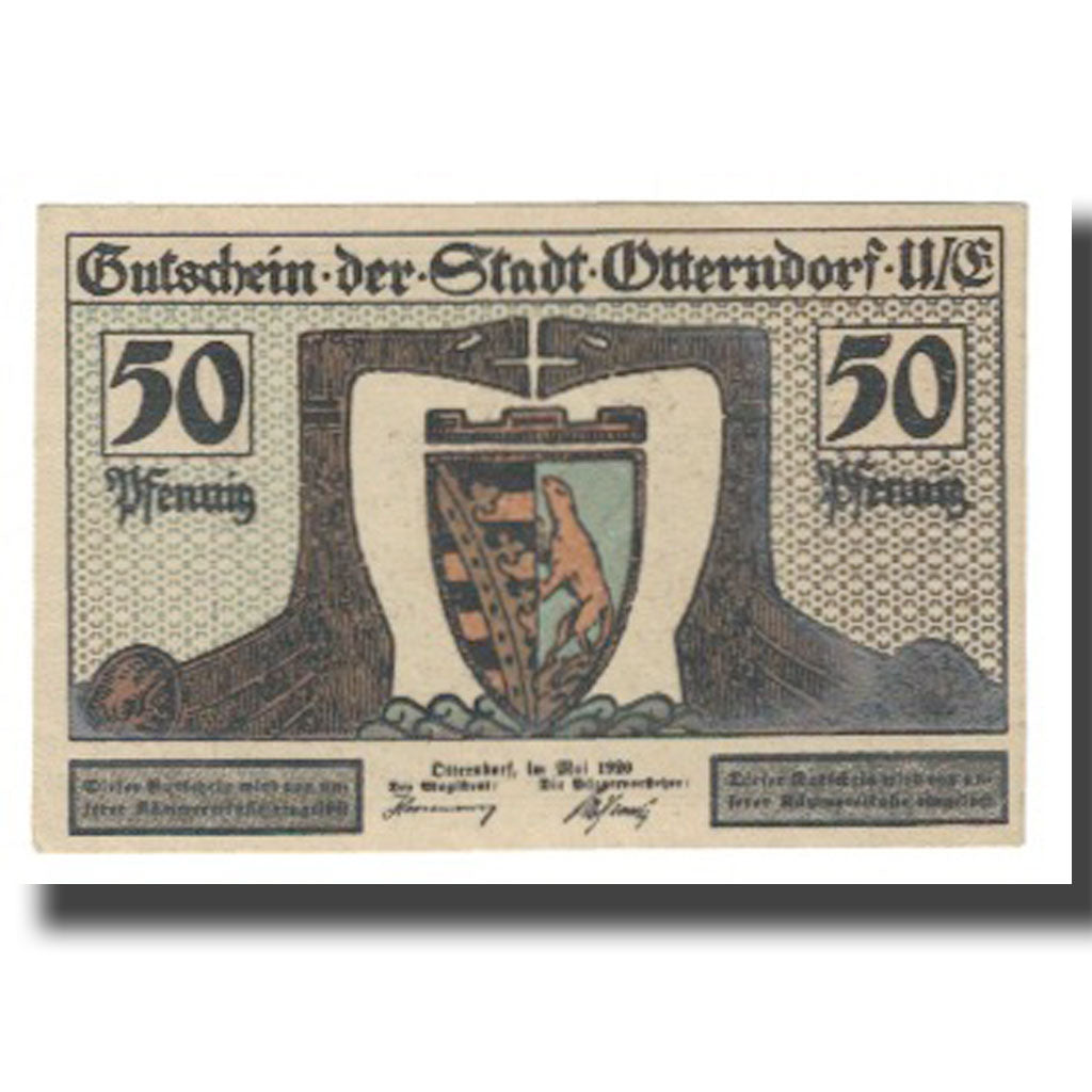 Banknote, Germany, Otterndorf a. Elbe Stadt, 50 Pfennig, Blason, 1920