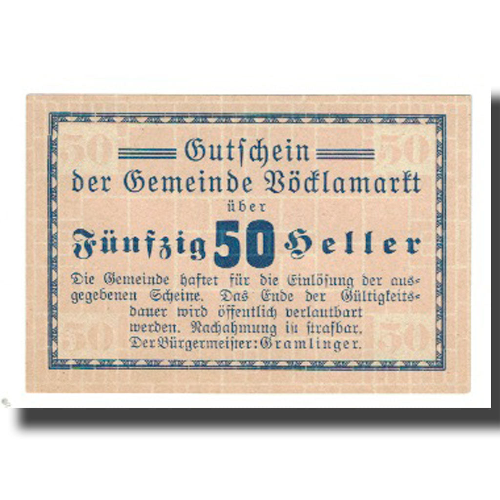 Banknot, Austria, 50 Heller, Texte, UNC(65-70)