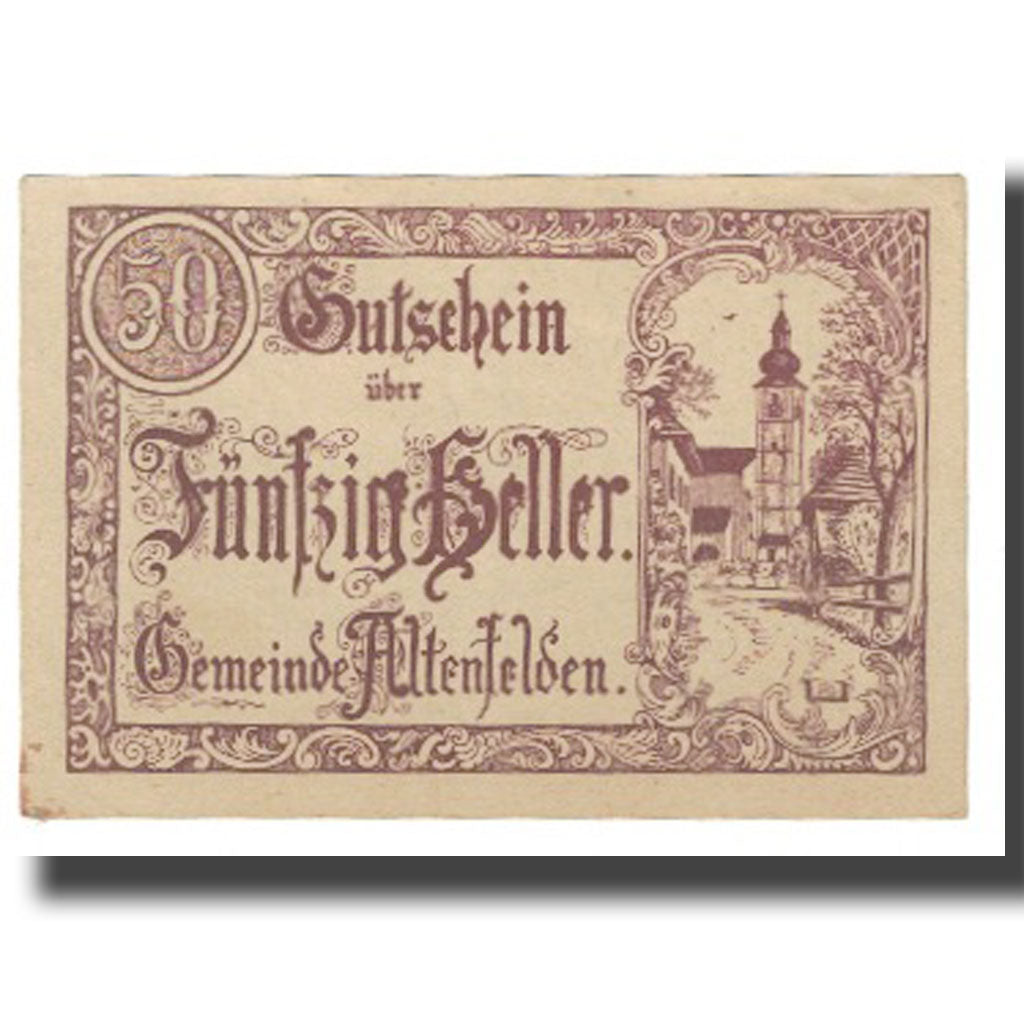 Banknote, Austria, Altenfelden, 50 Heller, personnage, 1920, 1920-04-24