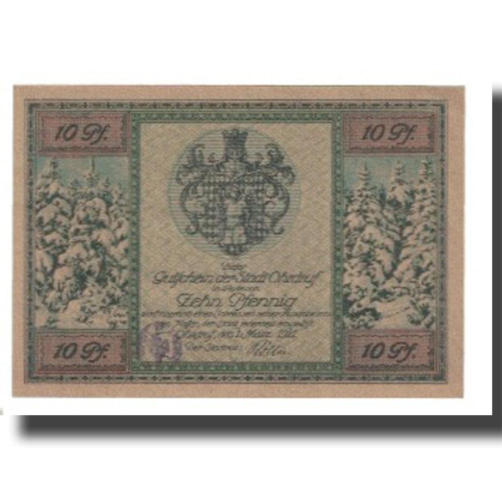 Banknote, Germany, Ohrdruf, 10 Pfennig, Blason, 1921, 1921-03-01, UNC(65-70)