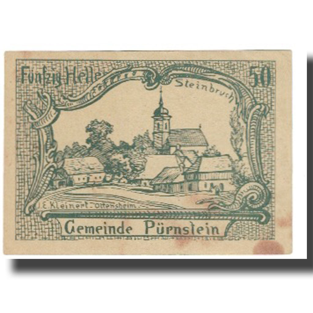 Banknote, Austria, Pürnstein, 50 Heller, village, 1920, 1920-05-16, EF(40-45)