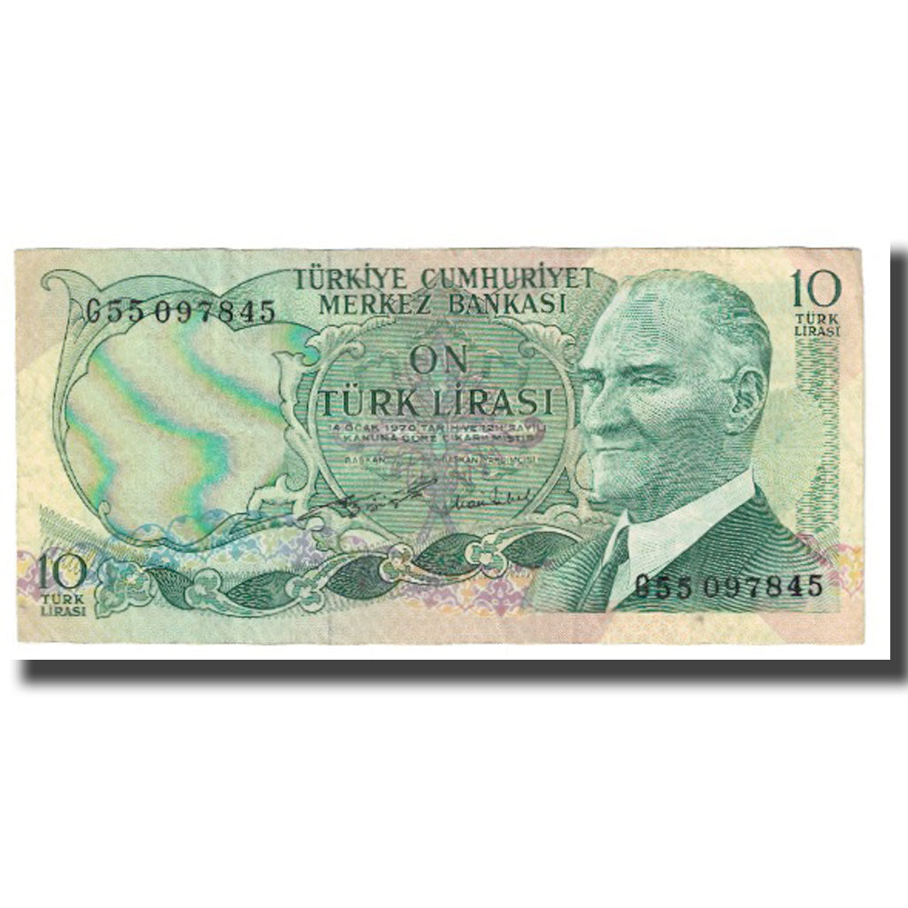 Banknote, Turkey, 10 Lira, 1970, 1970-10-14, KM:180, VF(20-25)