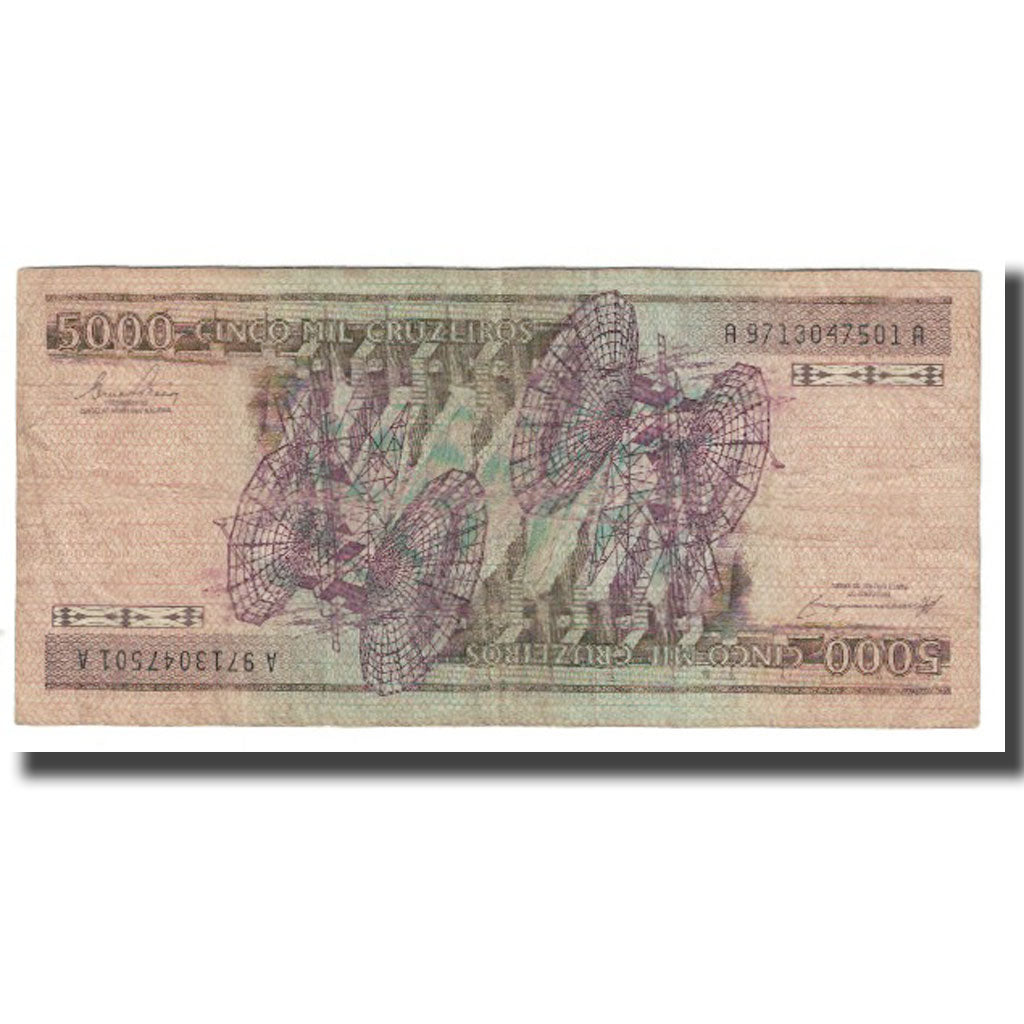 Banknote, Brazil, 5000 Cruzeiros, KM:202a, VF(20-25)