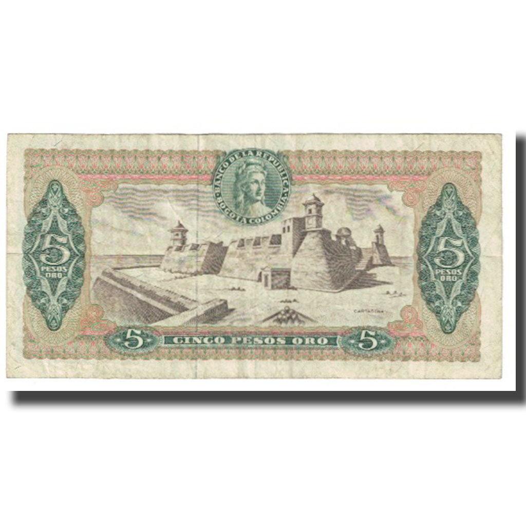 Banknote, Colombia, 5 Pesos Oro, 1964, 1964-01-02, KM:406a, VF(20-25)