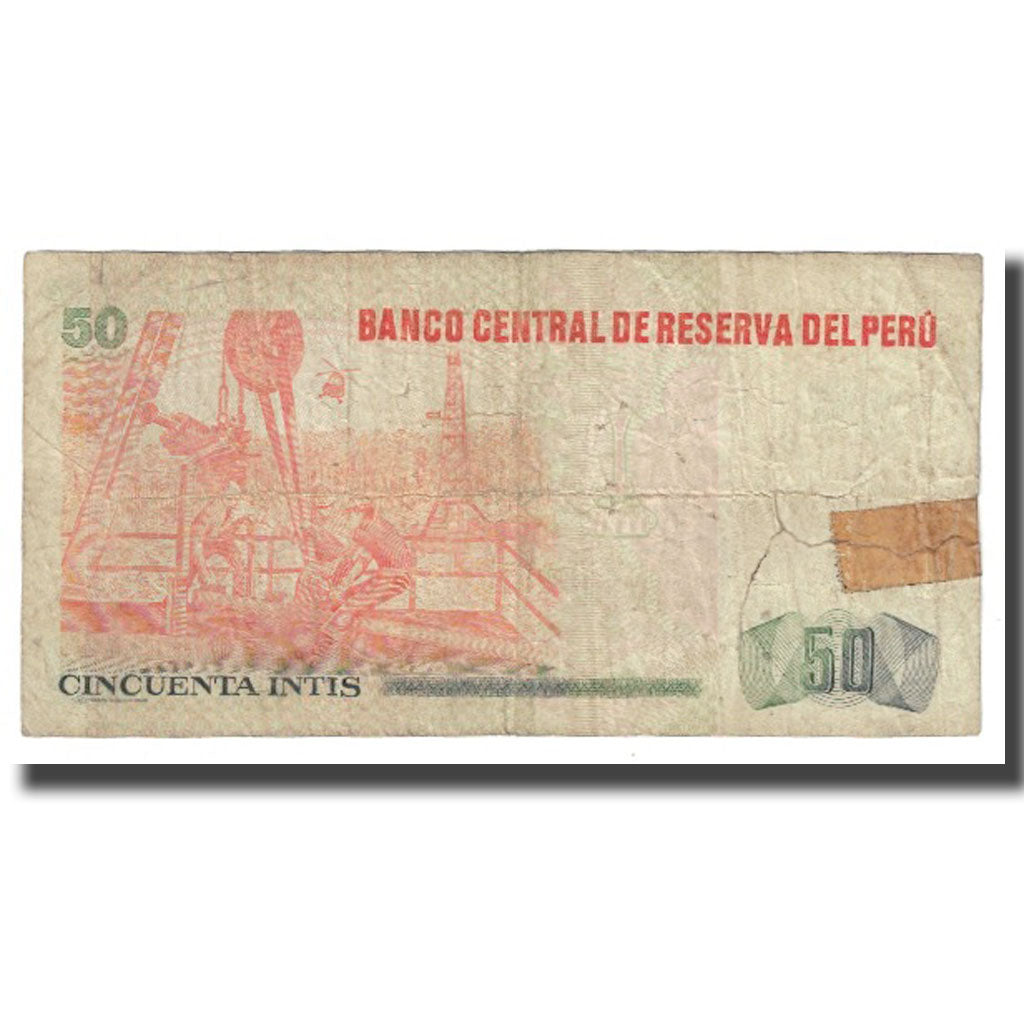 Biljet, Peru, 50 Intis, 1986, 1986-03-06, KM:131a, TB
