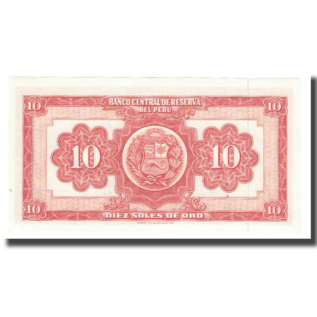 Banknote, Peru, 10 Soles De Oro, 1967, 1967-05-25, KM:84a, UNC(65-70)