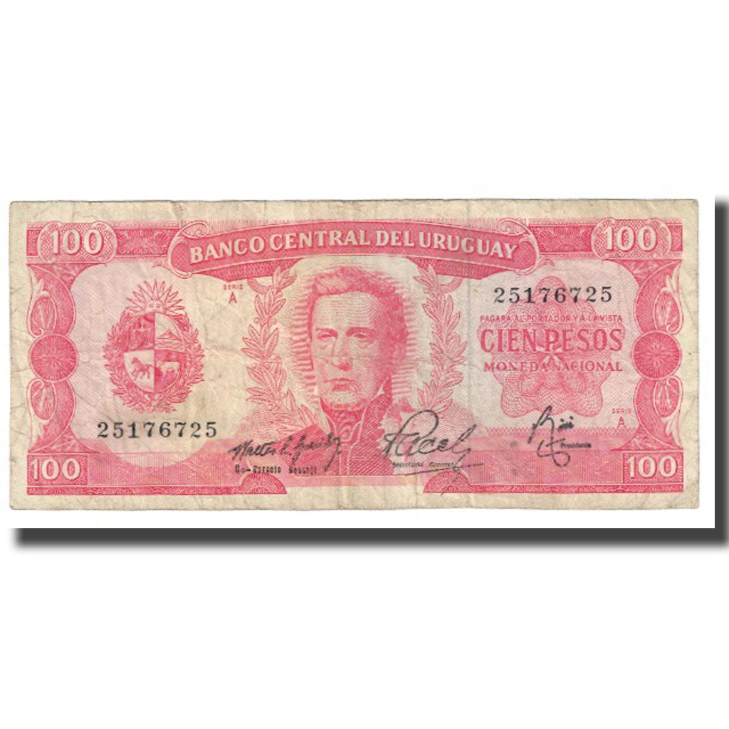 Billet, Uruguay, 100 Pesos, KM:47a, TB