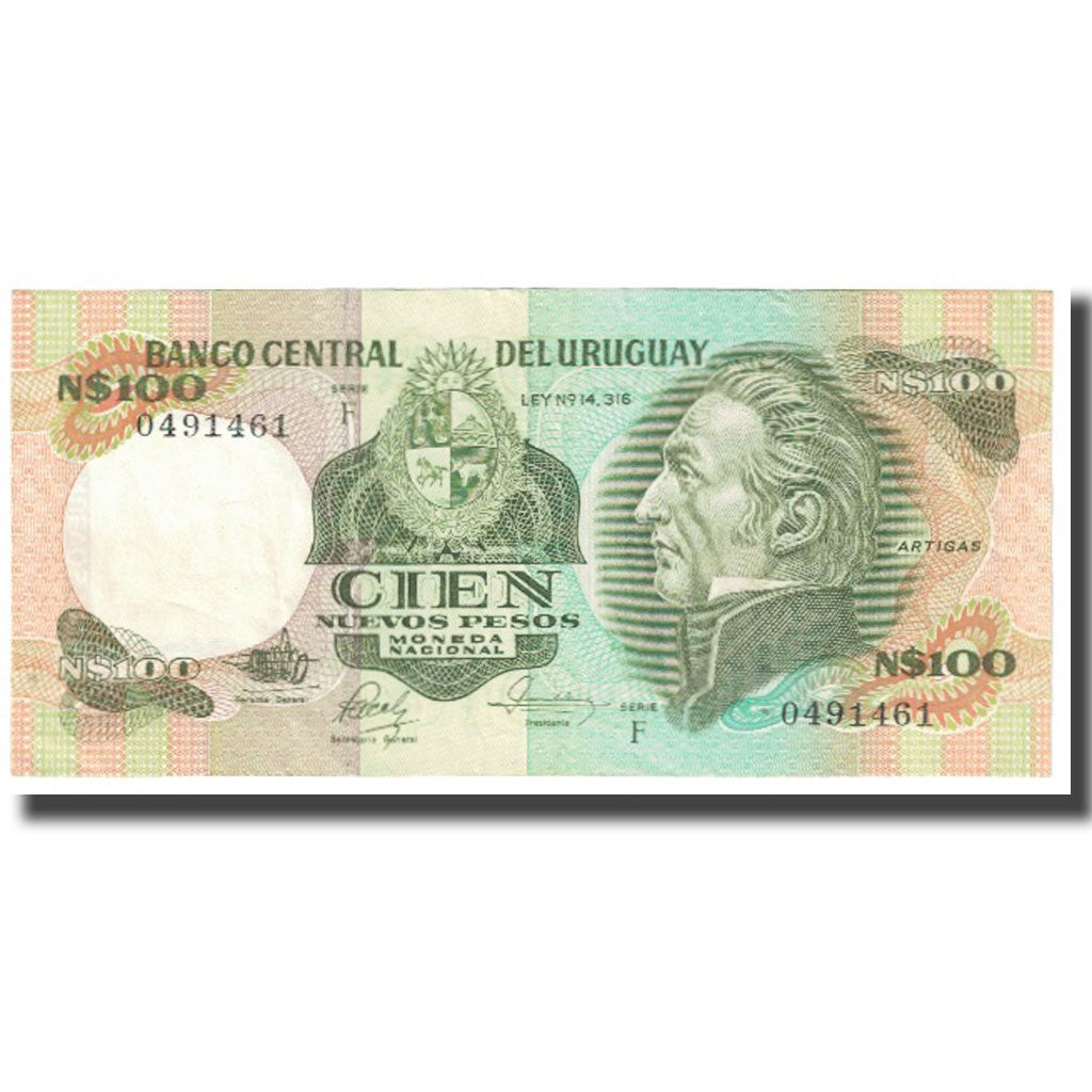 Banknote, Uruguay, 100 Nuevos Pesos, KM:62a, AU(55-58)