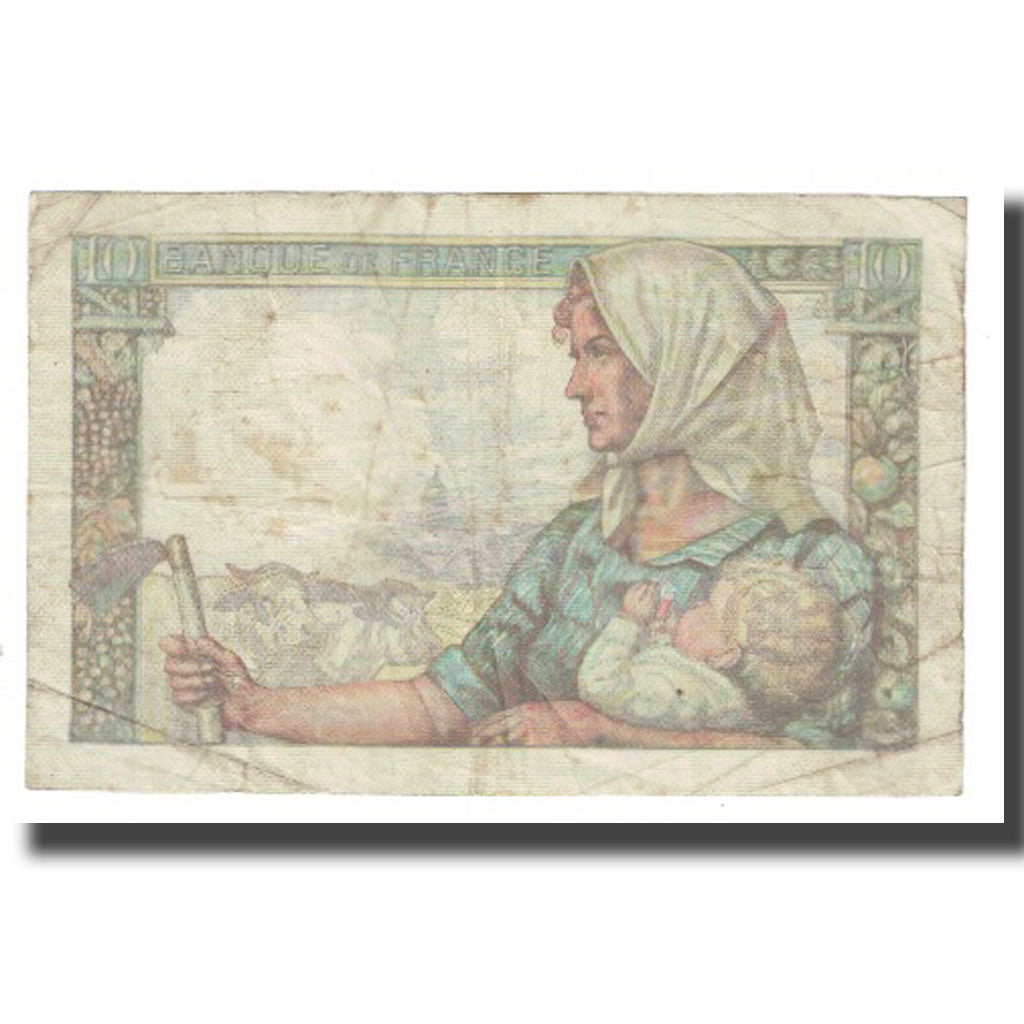 France, 10 Francs, 1943, P. Rousseau and R. Favre-Gilly, 1943-03-25, VF(20-25)