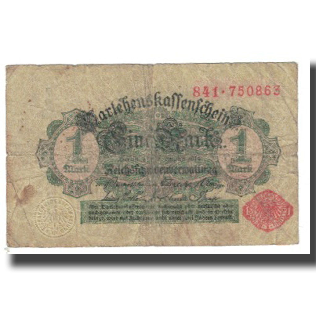 Billete, 1 Mark, 1914, Alemania, 1914-08-12, KM:51, BC