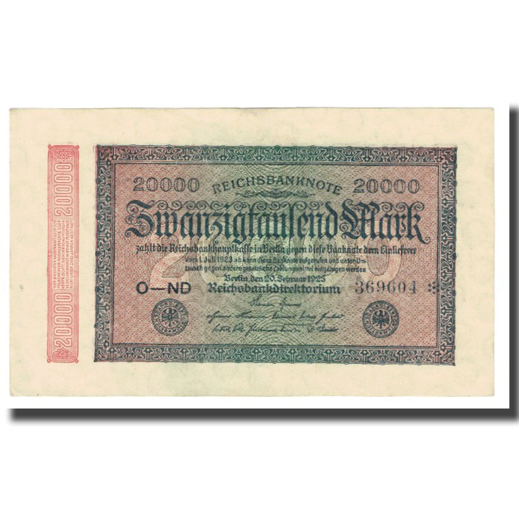Banknote, Germany, 20,000 Mark, 1923, 1923-02-20, KM:85a, AU(55-58)