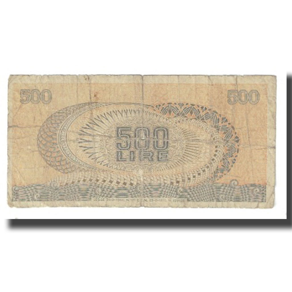 Nota, Itália, 500 Lire, 1967, 1967-10-20, KM:93a, F(12-15)