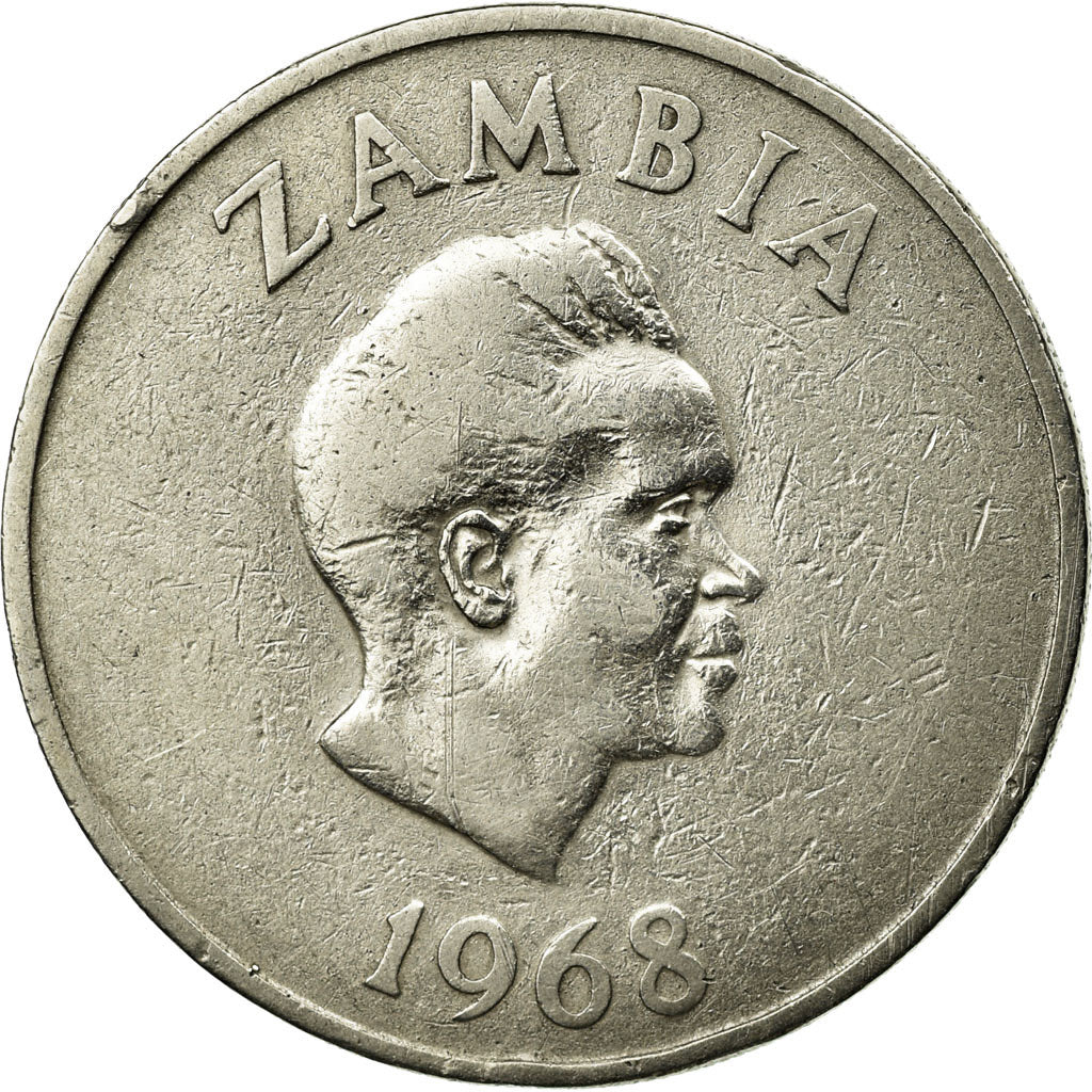 Coin, Zambia, 20 Ngwee, 1968, British Royal Mint, VF(30-35), Copper-nickel